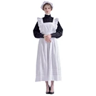 Косплей костюм горничной униформа для кафе платье с длинным рукавом Лолита Макси нарядный фартук платье сексуальные костюмы