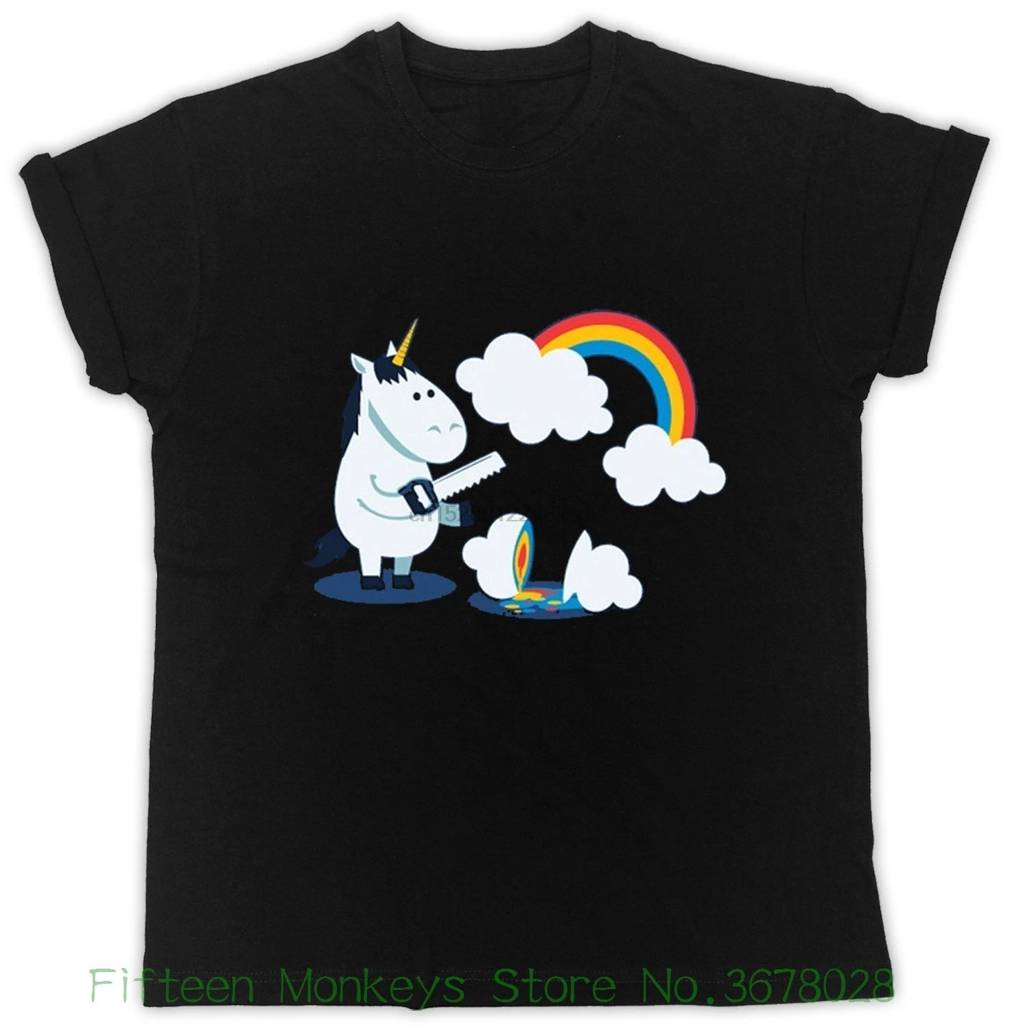 Женская Радужная футболка из тяжелого металла Веселая унисекс в стиле смерти