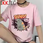 Футболка-динозавр Топ, женские футболки ulzzang, белая футболка, летний топ, футболка tumblr