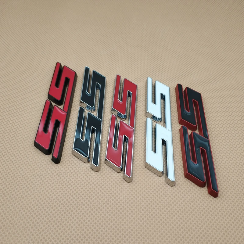 Стайлинг автомобиля металлическая буква SS Автомобильная эмблема наклейка