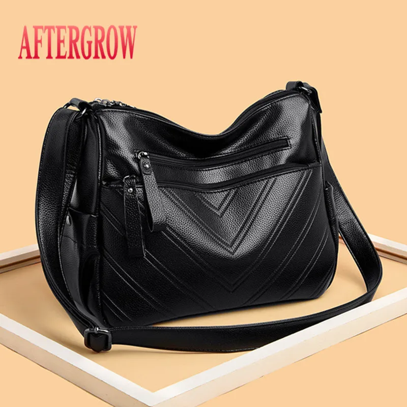 2019 Женские клетчатые кожаные сумки на плечо винтажная женская сумка мессенджер