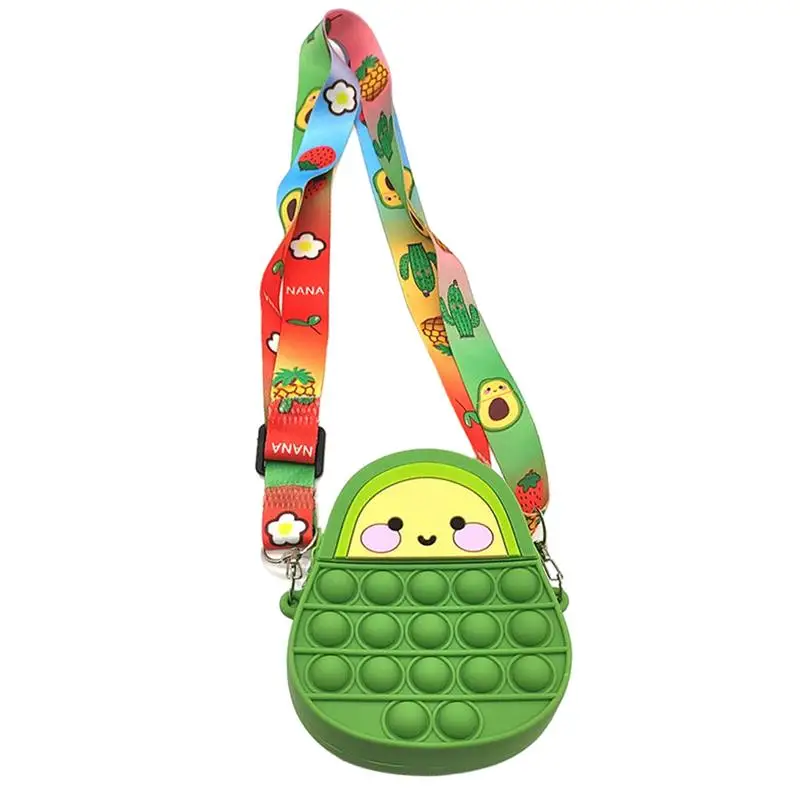 

Silicone Cross Shoulder Bag for Ladies And Girls Push Bubble Sensory Relieve Toys Cross Shoulder Bag Children Adult Small Wallet