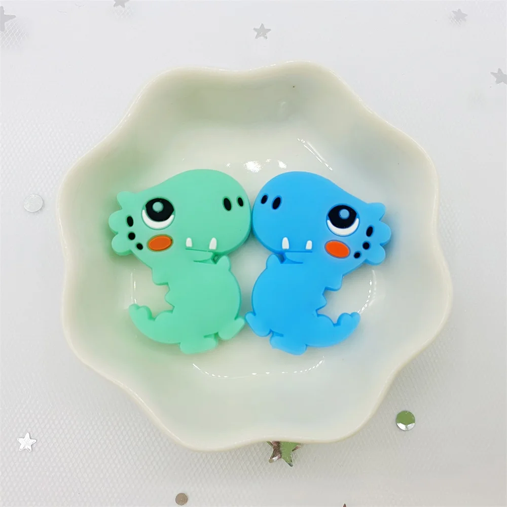 5 шт. Мини милый динозавр силиконовые бусы для младенца у которого режутся зубки