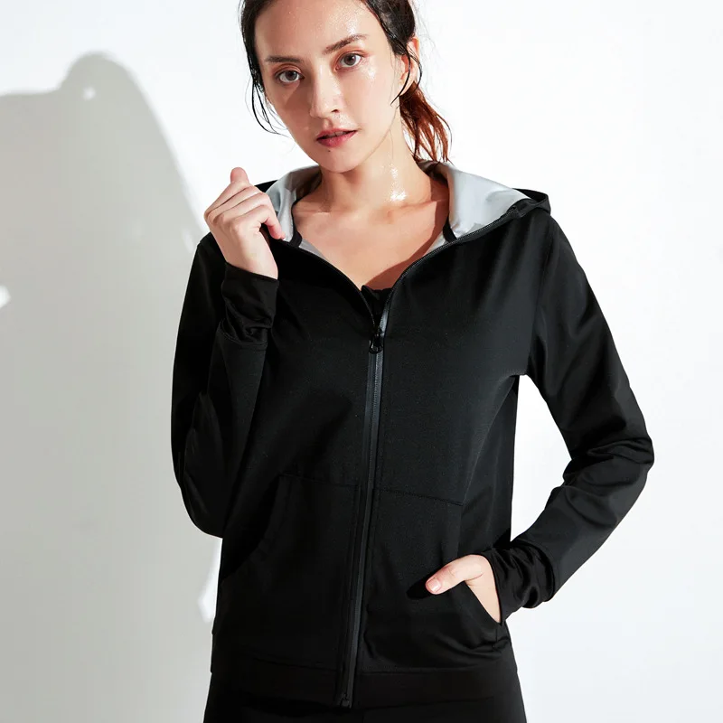 Женские беговые куртки с капюшоном куртка для бега тренировок йоги топы