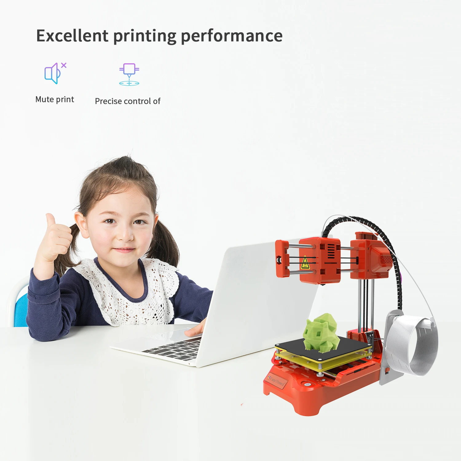 Мини-принтер EasyThreed K7 3D 100x100x100 мм без подогреваемой платформы печать одной кнопкой