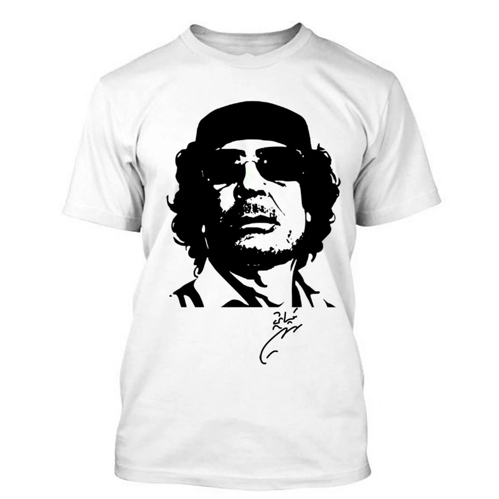 Gaddafi Muammar Al Gathafi Signature I Love libia футболка большого размера|Мужские футболки| |