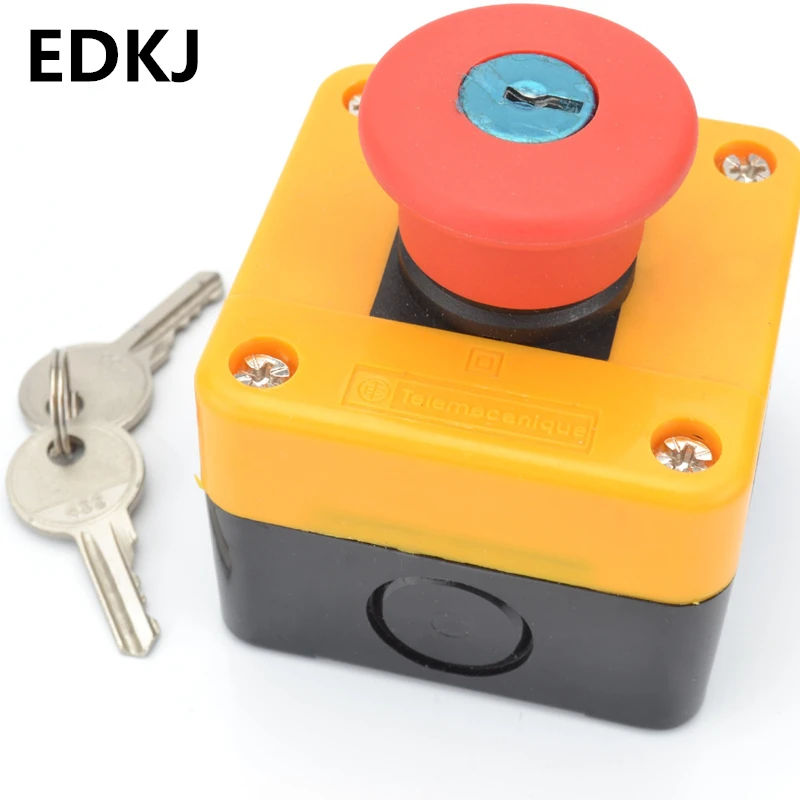 

68mm Emergency Stop Push Button Switch There is a key 1NO 1NC 10A 250v Waterproof Box Hand-Held Button Explosion-proof anti