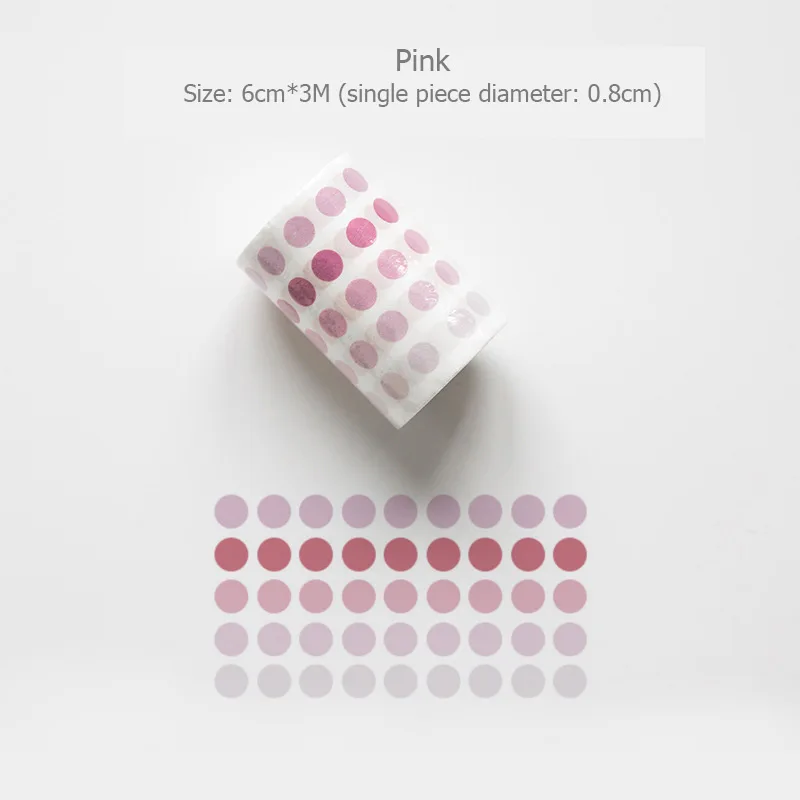 Pink 1 предмет красочная лента washi круглая форма искусства журнал украшения Скрапбукинг малярный скотч для празднования свадьбы/дня рождения/Журнал Декор - Цвет: Pink