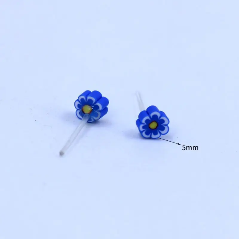 100 Pair/pack Mini Small Plastic Needle Earrings Women Girls Earring Jewelry Handmade Soft Ceramic Sliced Fruit Shape Ear Stud