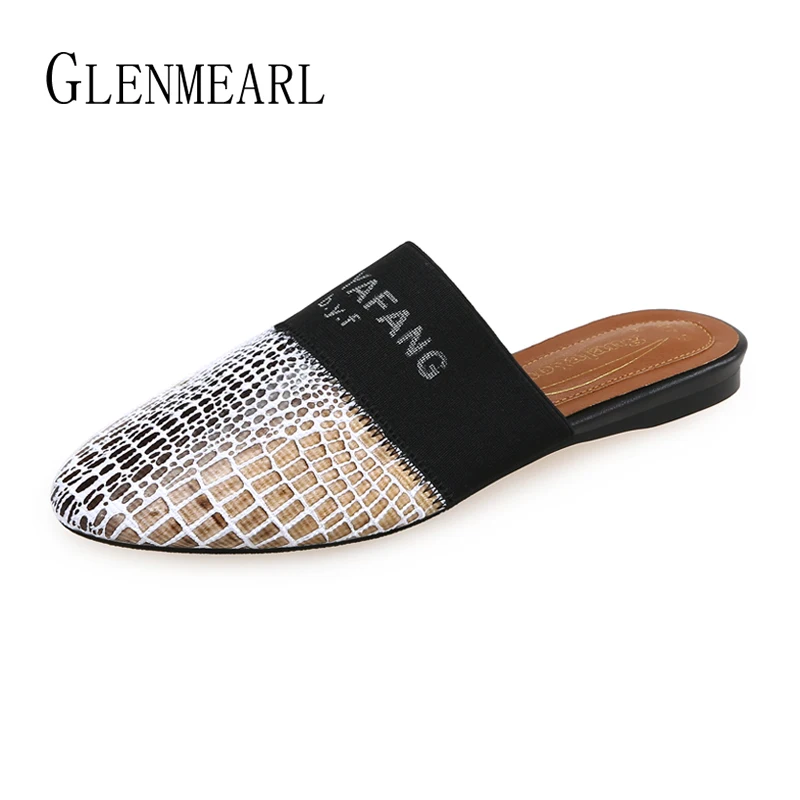 Женские босоножки Сезон лето Обувь Круглый носок мюли летние туфли на плоской