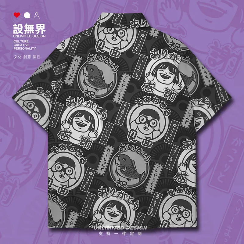 

Japanese Style Boys and Girls Koi Comic pattern Short-Sleeved shirt Workout casual trends fashion Blouses new Clothes Summer
