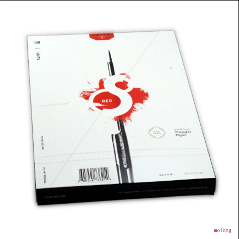 Термальная бумага для татуировок 100 листов красная копировальная размер А4