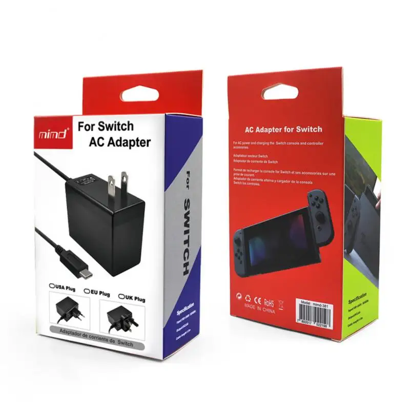 Wall Charger For Nintend Switch NS Support TV Dock 15V 2.6A AC Power Adapter EU UK US Plug Fast Charging Travel Chargers | Электроника