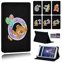 shockproof cute bear number soft leather tablet case for acer iconia one 8 b1 810b1 811acer iconia one 8 b1 850b1 860b1 870