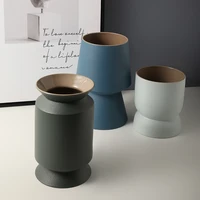 modern handmade ceramic vase geometric blue round pattern dried flower pot nordic ins home decoration floral ornaments