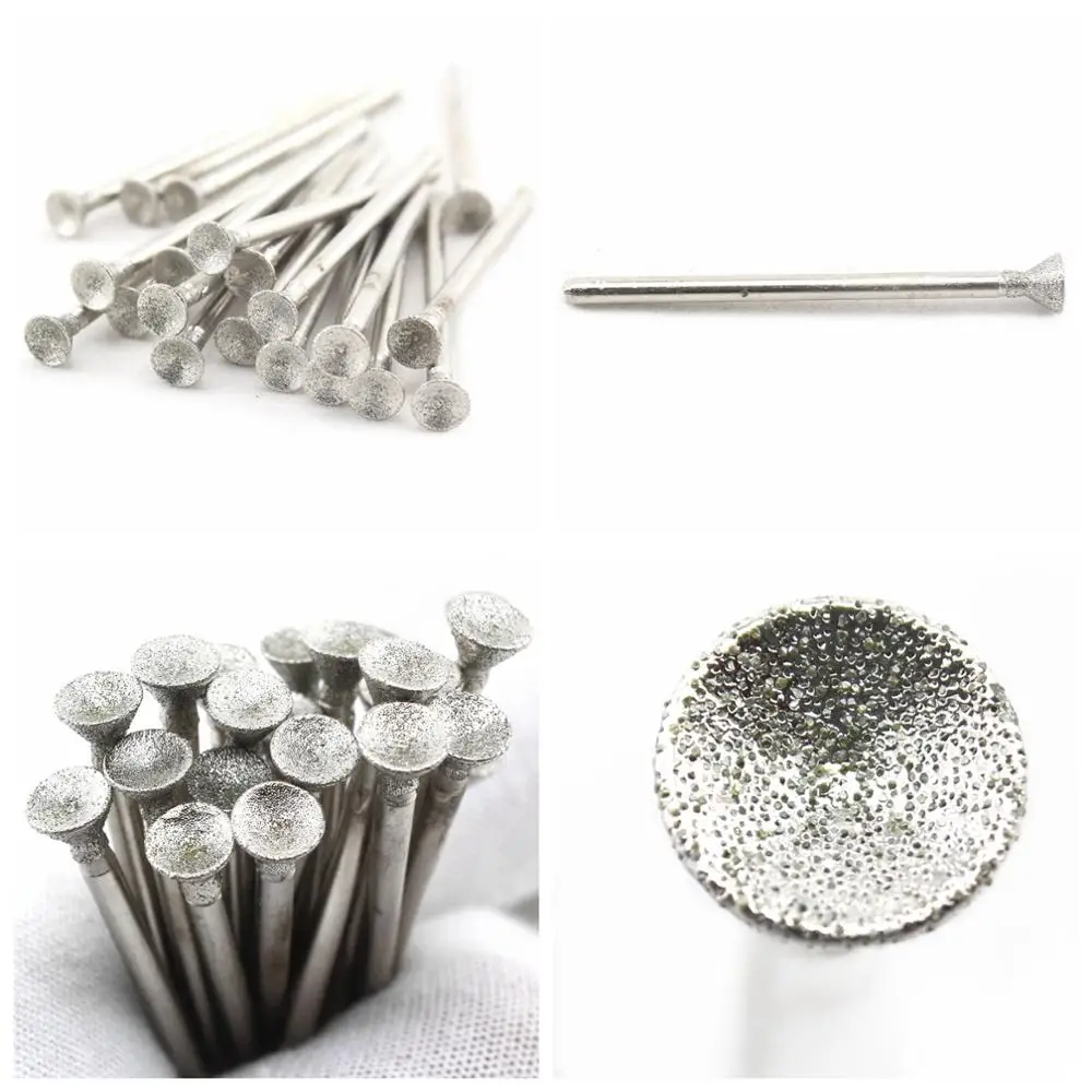 30 шт. 0 8 мм Алмазная Шлифовальная головка сферическая вогнутая крепимые точечные