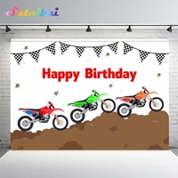 boy birthday party motocross backdrop decoration mountain dirt bike motorcycle race black white grid flag photography background