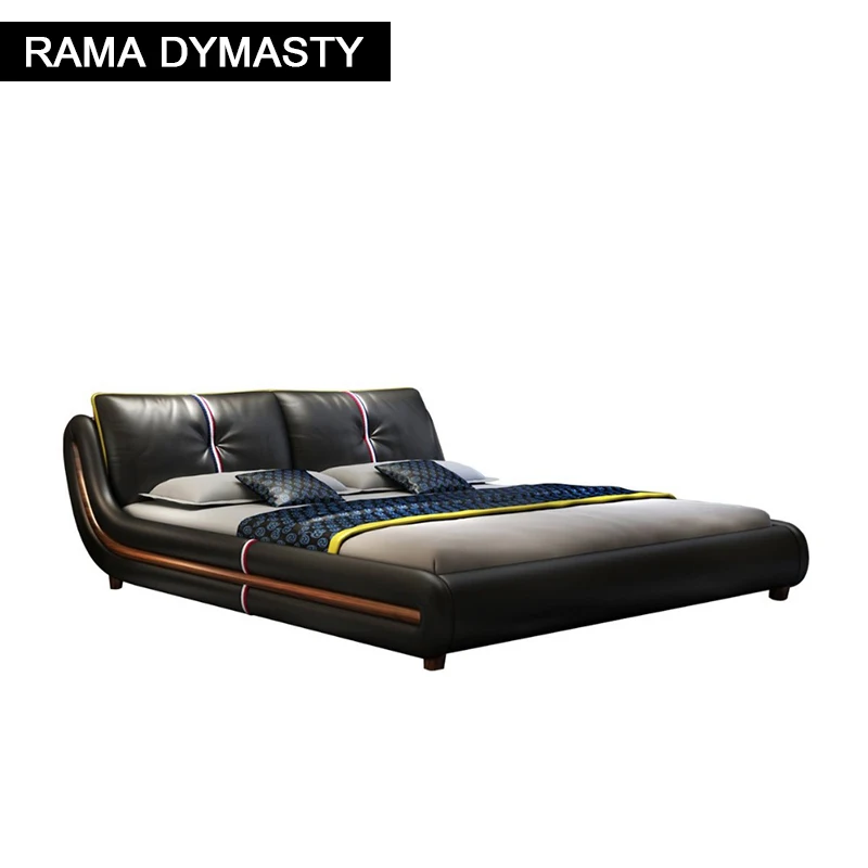 

Мягкая кровать RAMA DYMASTY из натуральной кожи, современный дизайн, кровать Бетт, cama, модная мебель для спальни размера king/queen