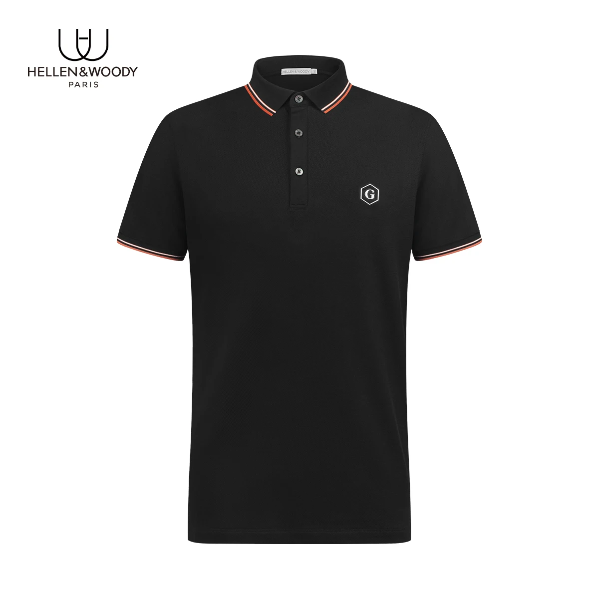 

Hellen&Woody 2021 SS New Arrival Luxury Men's Short Sleeve Sport Causal G Brand Printing 100% Pure Cotton Slim Fit Polo Shirt