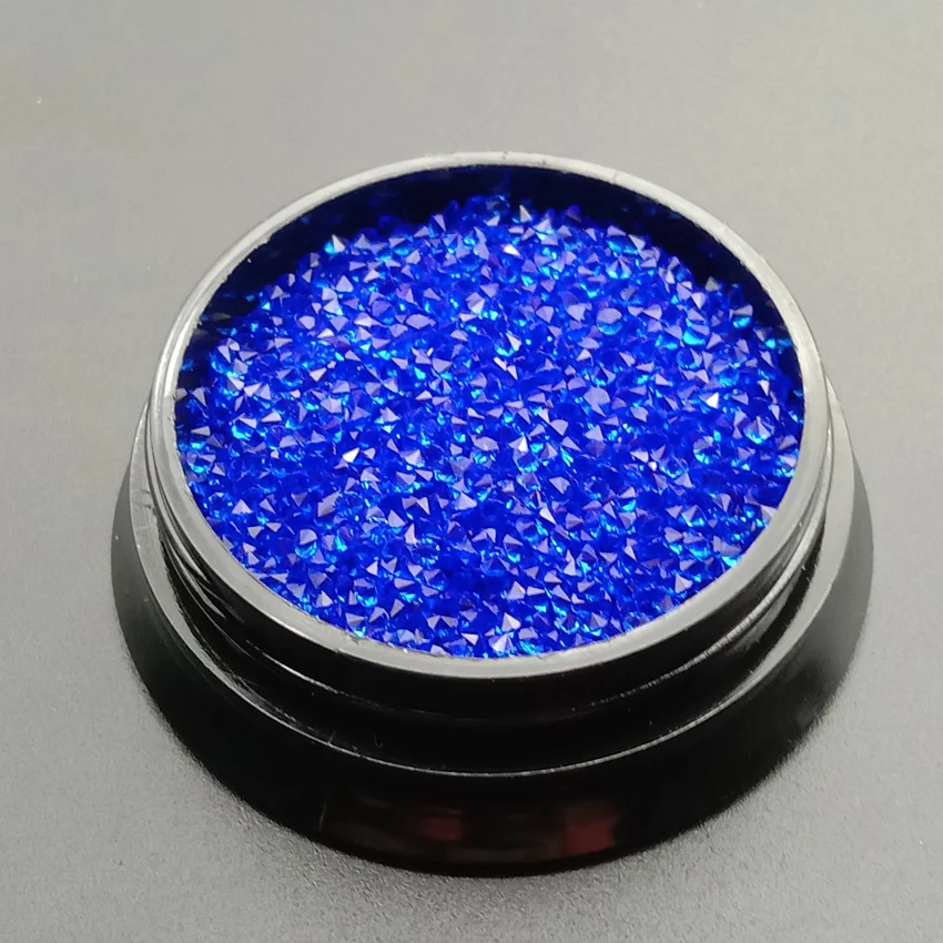 Blue 1440pcs 1,2 мм хрустальные драгоценные камни микро Стразы для дизайна ногтей стеклянные стразы для украшения ногтей Стразы Unha Crystal 1440 шт - Цвет: Blue 1440pcs