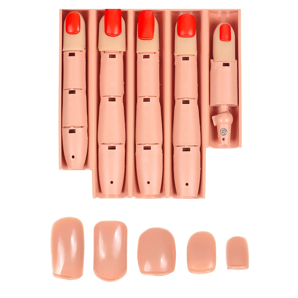 

Detachable Finger Nails Practice Model Hand Kit Display Reusable Training Tool Movable DIY Manicure ABS 200pcs False Tips Salon