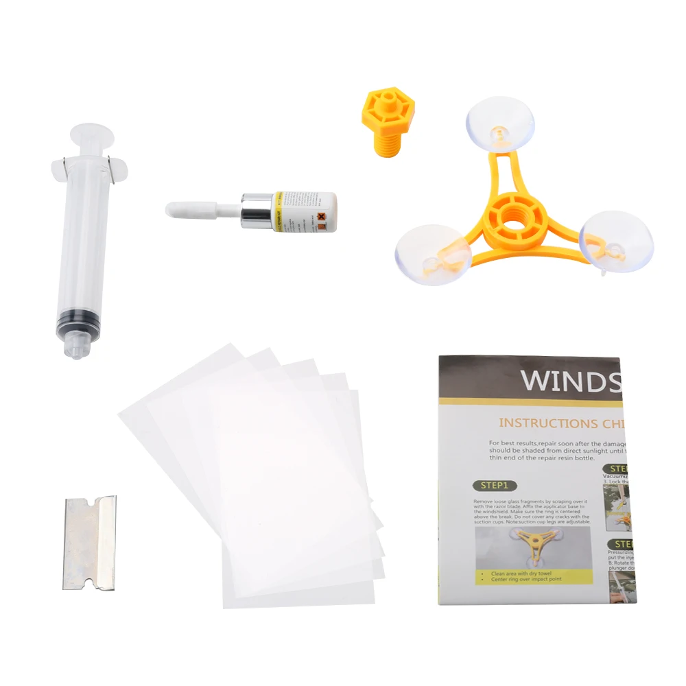 

DIY Windshield Repair Tool Kit Quick Fix Car Window Glass Scratch Crack Restore Repair Tool Resin Sealer Auto Window Repair