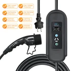 Портативное зарядное устройство для электромобилей 16 А, тип 2, функция задержки зарядки с регулируемым током  BMW, Hyundai, Renault, Tesla, KIA, Jaguar, Nissan