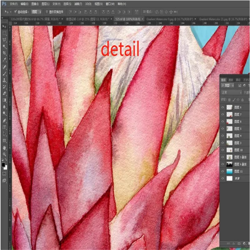 Скандинавская ручная роспись средневековые тропические растения цветы и Тукан