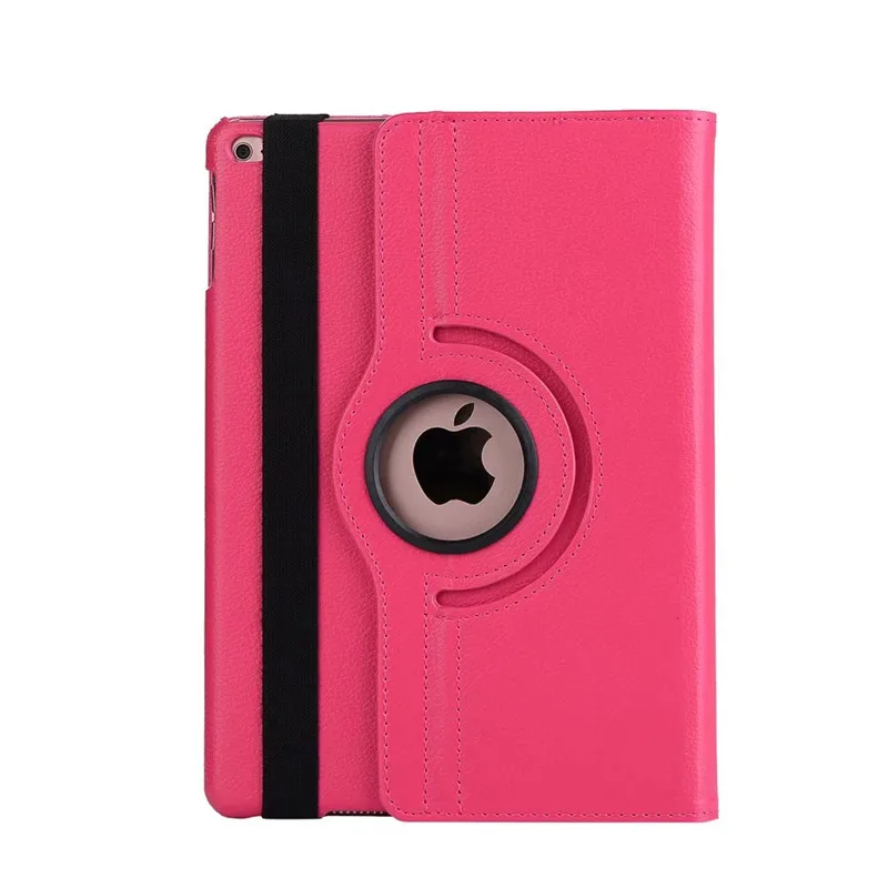 360 градусов вращающийся чехол для нового ipad 9,7 ipad 5th/6th смарт-чехол для ipad 6/5 Air Air2 Подставка для планшета в виде ракушки+ Stylusfilm - Цвет: rose red
