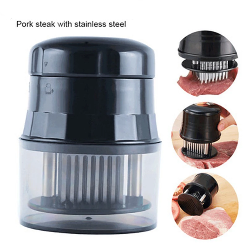 

Горячая Распродажа игла для мяса Tenderizer с 56 лезвиями из нержавеющей стали кухонные инструменты для готовки нежный молоток для мяса для говяж...