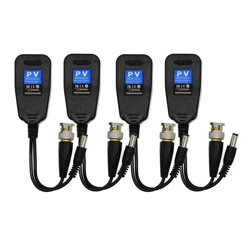 

Video Balun, HD-CVI/TVI/AHD UTP Passive Video Balun with DC Power Connector and RJ45 UTP CAT5e/Cat6 Transmitter/Receiver, Includ