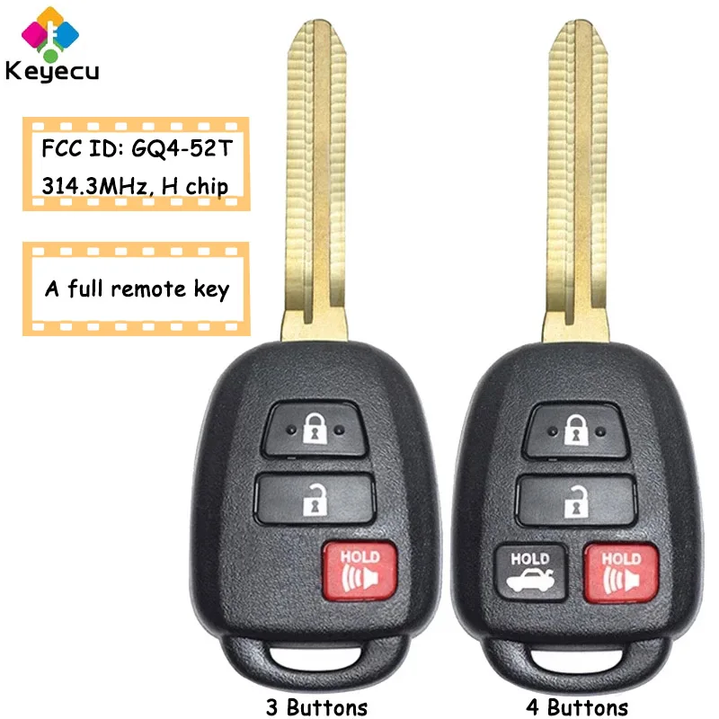 Пульт дистанционного управления KEYECU для автомобиля с 2 кнопками 1/ 3/ 3 4 314 МГц H