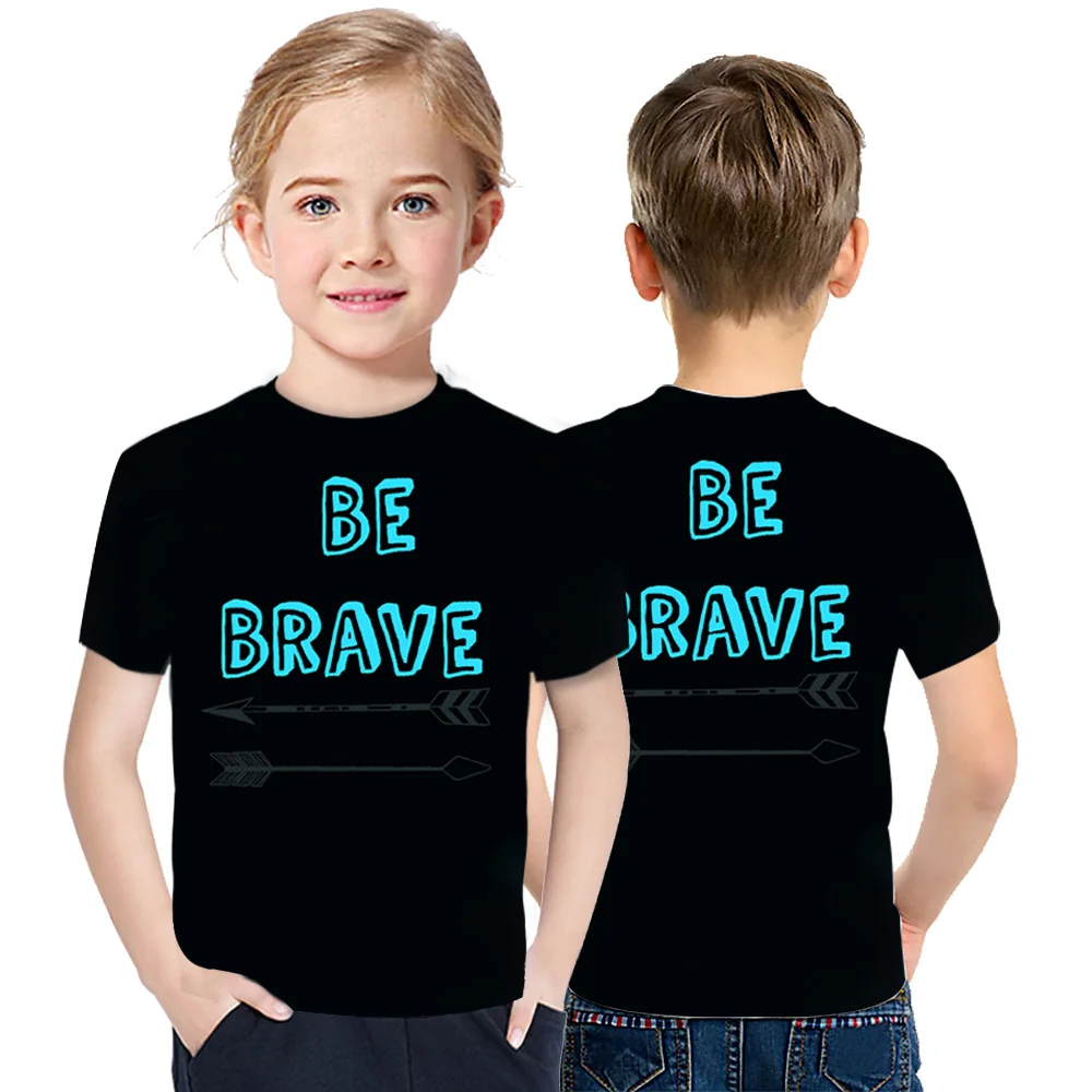 Летние Brave 10 девочек и мальчиков Одежда для Футболки с рисунками из мультфильмов