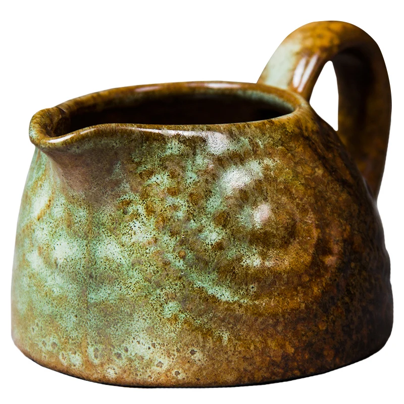 

Handmade ceramic fair mug coarse pottery vintage Japanese points tea is tea fair sea glass fittings of kung fu tea set