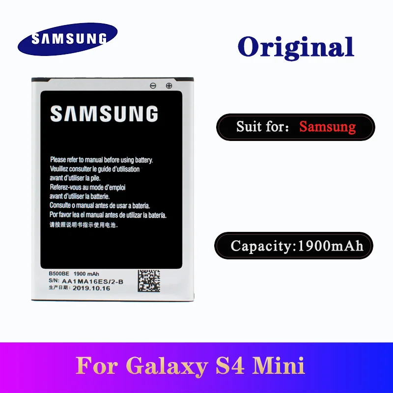 Батарея B500BE для Samsung Galaxy S4 Mini I9192 I9190 I9195 I9198 оригинальная замена телефона высокое