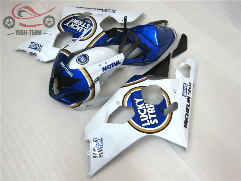Free Custom Chinese fairing kit for Suzuki K4 GSXR750 04 05 GSXR 600 750 2004 2005 white blue body repair fairings bodywork | Автомобили и