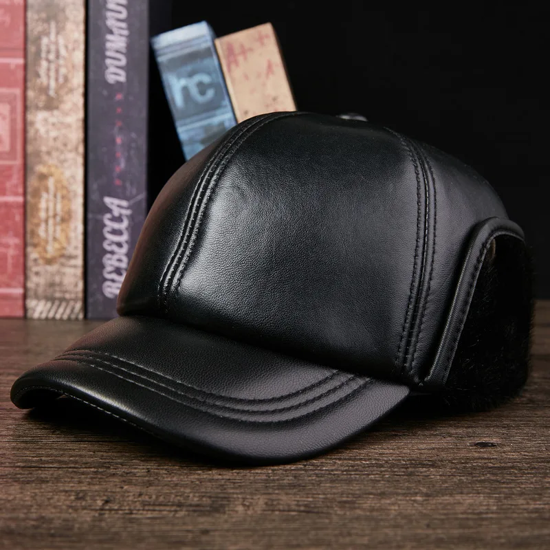 

H7635 Мужская зимняя утепленная шапка из натуральной овечьей кожи