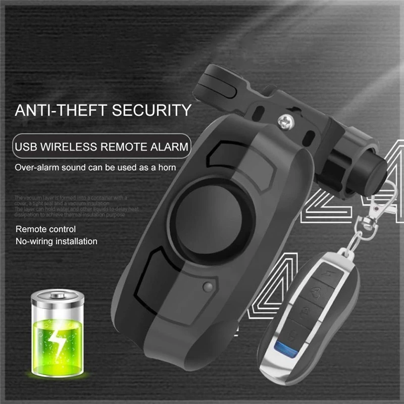 Usb Rechargeable Wireless Anti-Theft Vibration Motorcycle Bike Bicycle Security Lock Alarm With Remote Control | Спорт и развлечения