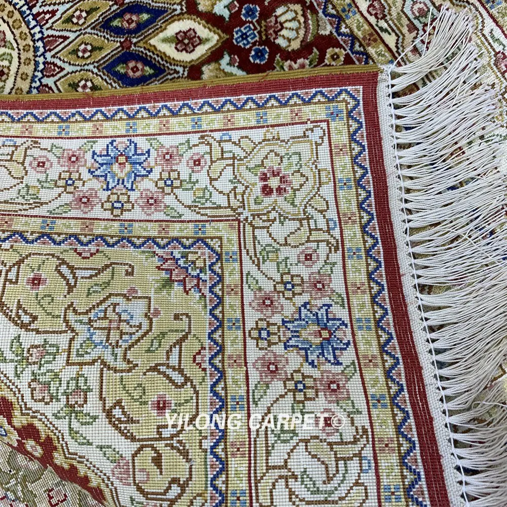 Yilong 2 'x 3' красный Шелковый персидский ковер ручной работы qum (ZQG356A)|rugged rugged|rug