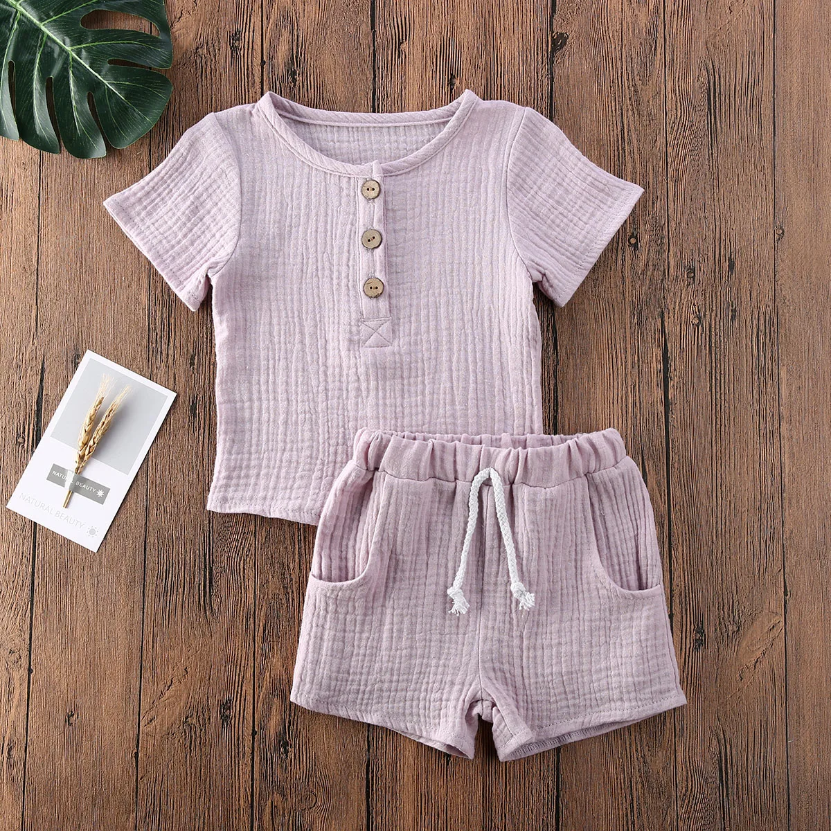 

Toddler Baby Summer Clothing Toddler Kids Baby Boys Cotton Linen Casual Clothes T-shirt Tops&Pants Short Sleeve Outfit 2Pcs Set