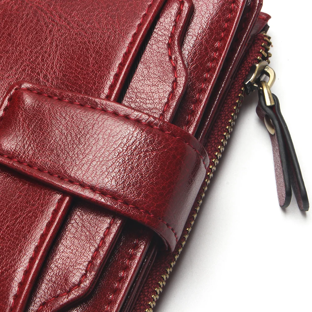 Женский модный кошелек из вощеной кожи гладкий и мягкий многофункциональный 100%