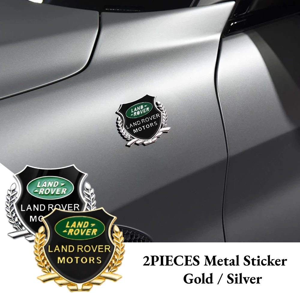 

2Pcs Car Decoration 3D Metal Body Side Sticker Badge Window Decal For Land Rover Range Rover Sport Evoque Discovery 3 4 5 Free