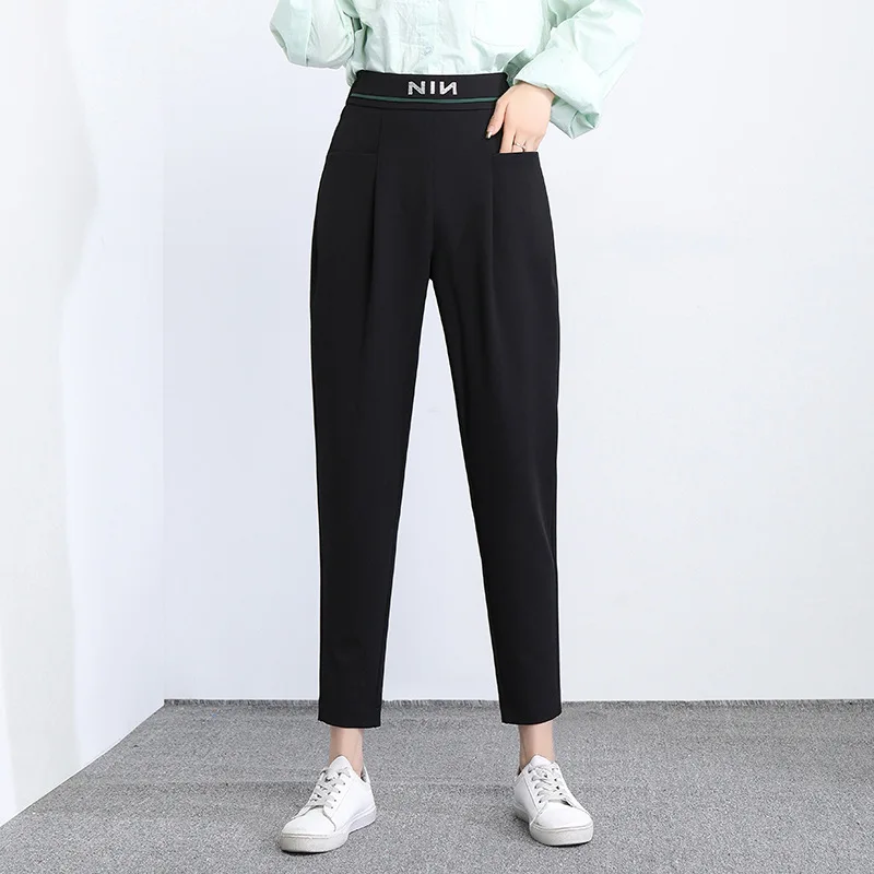 

British Street Style Suit Trousers With Curly Edges, Tapered Slacks, Small Legs