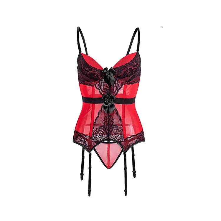 

Padded Bra Corset Women Night Wear Waist Trimmer Lace Transparent Elastic Boned Waist Slimming Bustier Adjustable Strap Bustiers