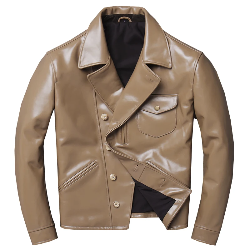 

Men's 2020 New Leather Jacket Men Genuine male leather jacket motorcycle rock winter jackets mens cow leather jacket