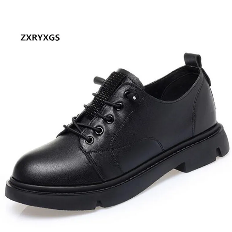 Новая Осенняя обувь из натуральной кожи на шнуровке Женская нескользящая