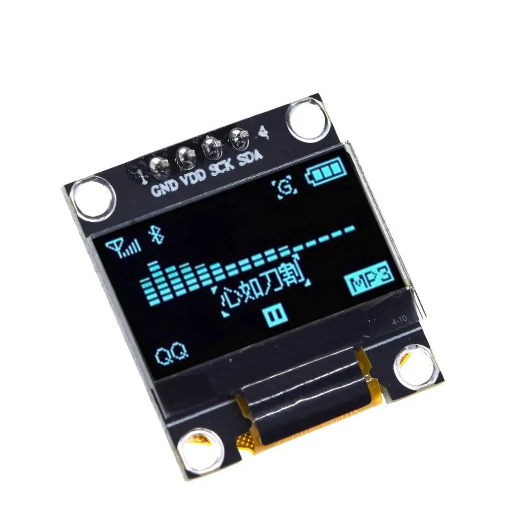 0,96 дюймовый oled IIC Серийный белый OLED дисплей модуль 128X64 IEC SSD1306 12864 плата с ЖК-экраном GND VDD SCK SDA для Arduino - Цвет: Синий
