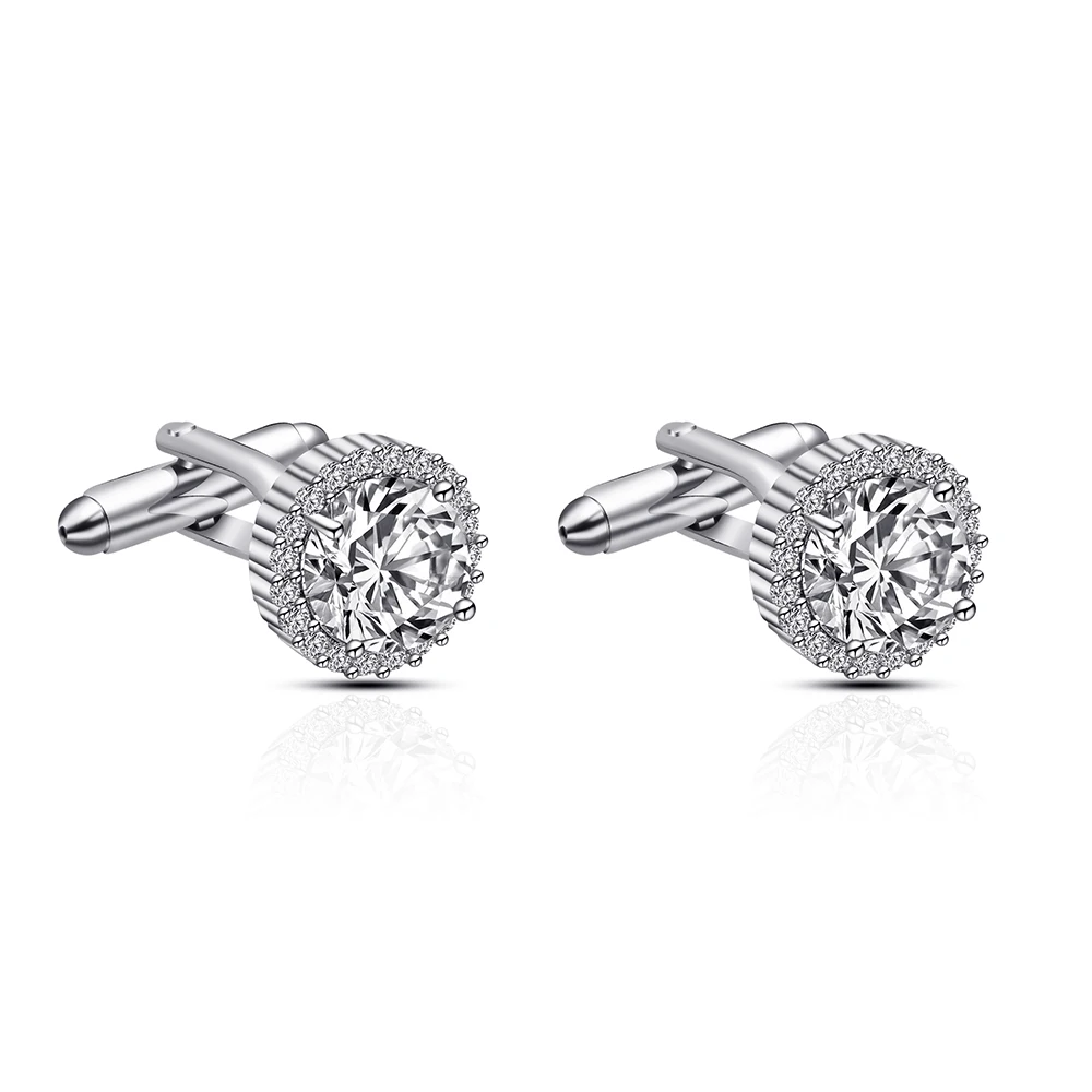 Изысканная мода высококачественные запонки из меди и циркона мужская рубашка