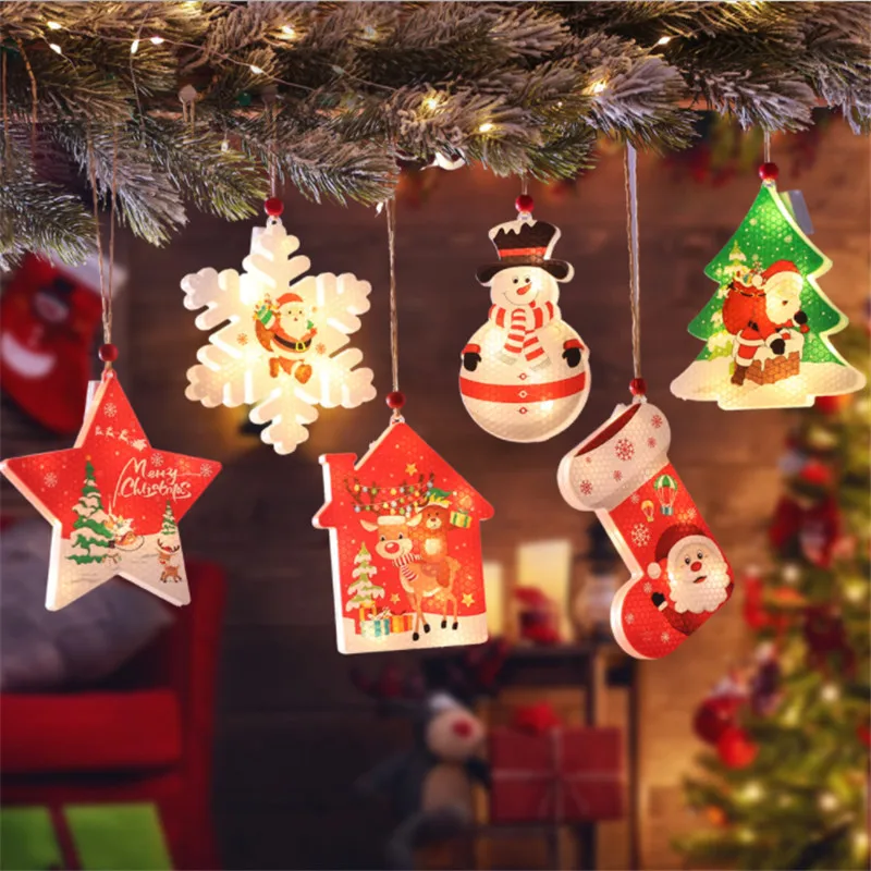 

Christmas LED Lights Ornaments Snowflake/santa/snowman Christmas Tree Decorations Christmas Decorations for Home New Year Decor