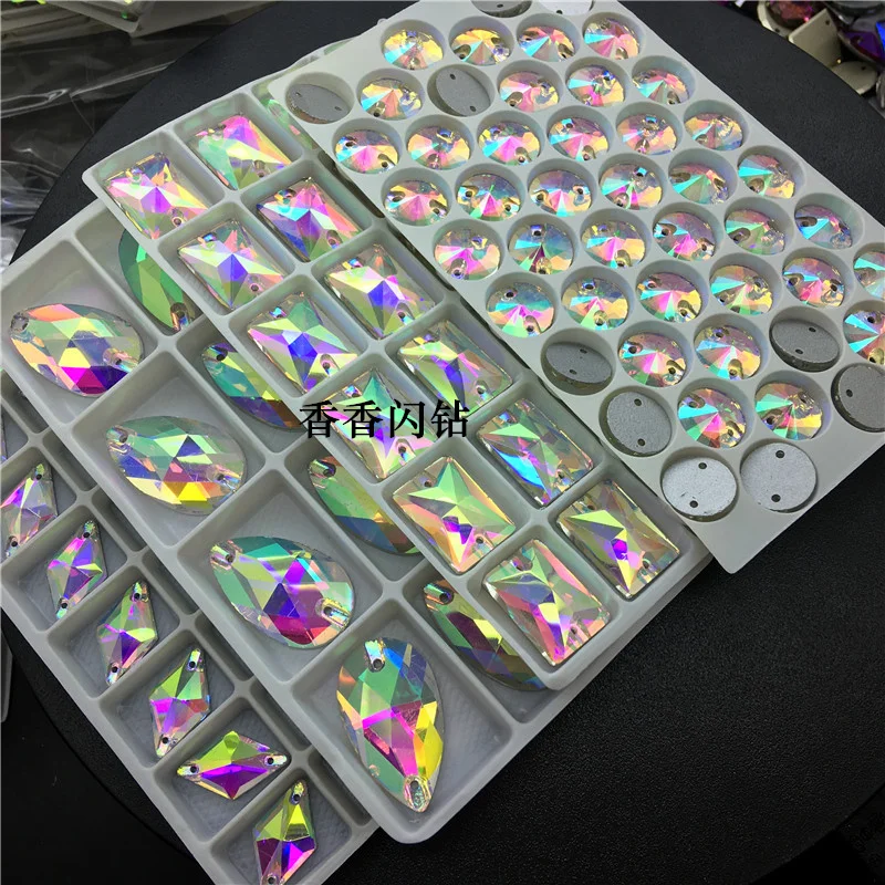 50 шт. разных размеров симфония с плоской спинкой Алмазный кристалл Ab Стразы
